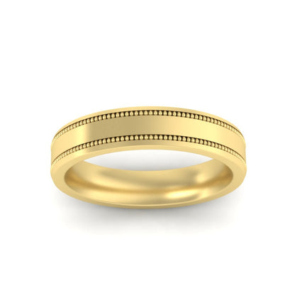 Mens Band Double Milgrain Fascinating Diamonds