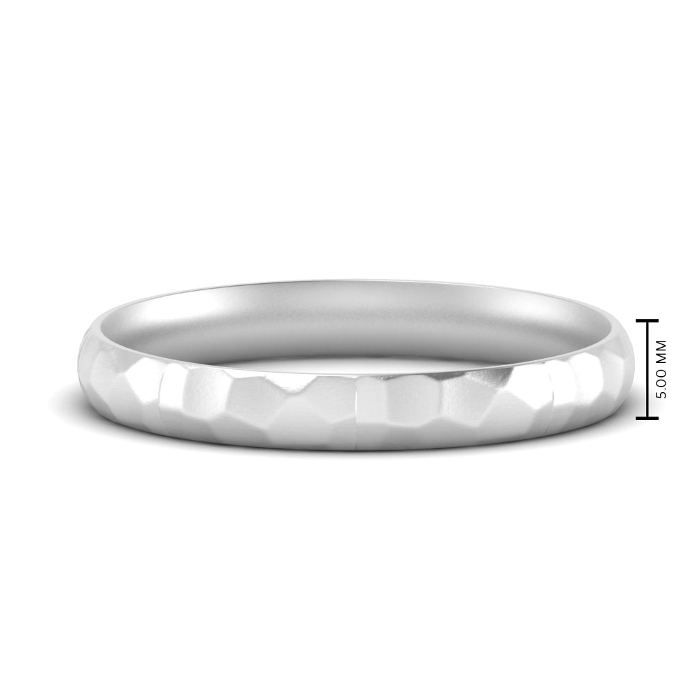 Mens Hammered Comfort Fit Wedding Band Fascinating Diamonds
