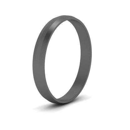 Wedding Band Beveled Edge Matte Fascinating Diamonds