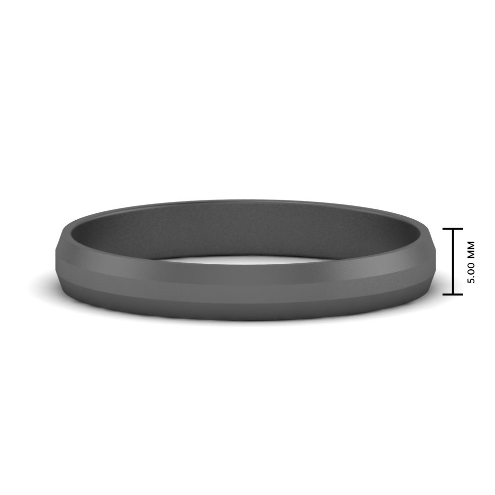 Wedding Band Beveled Edge Matte Fascinating Diamonds
