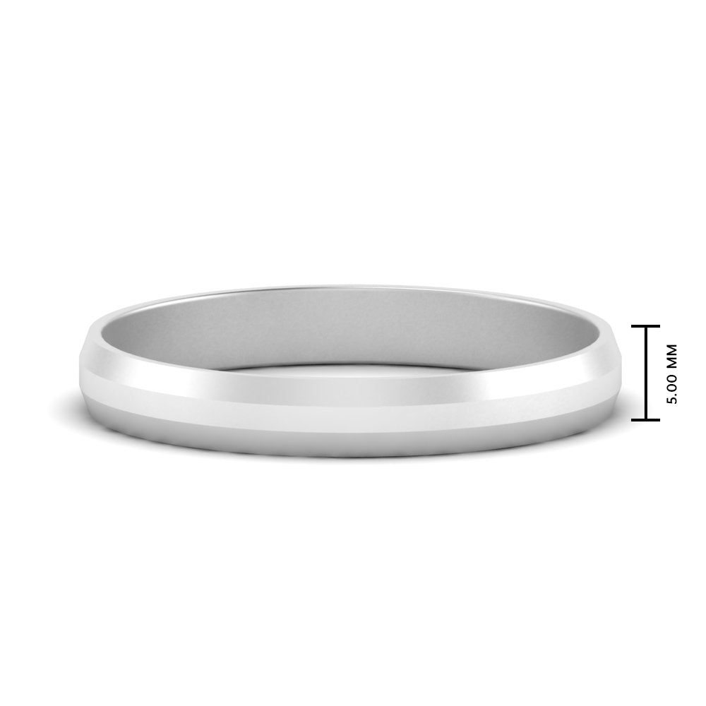 Wedding Band Beveled Edge Matte Fascinating Diamonds