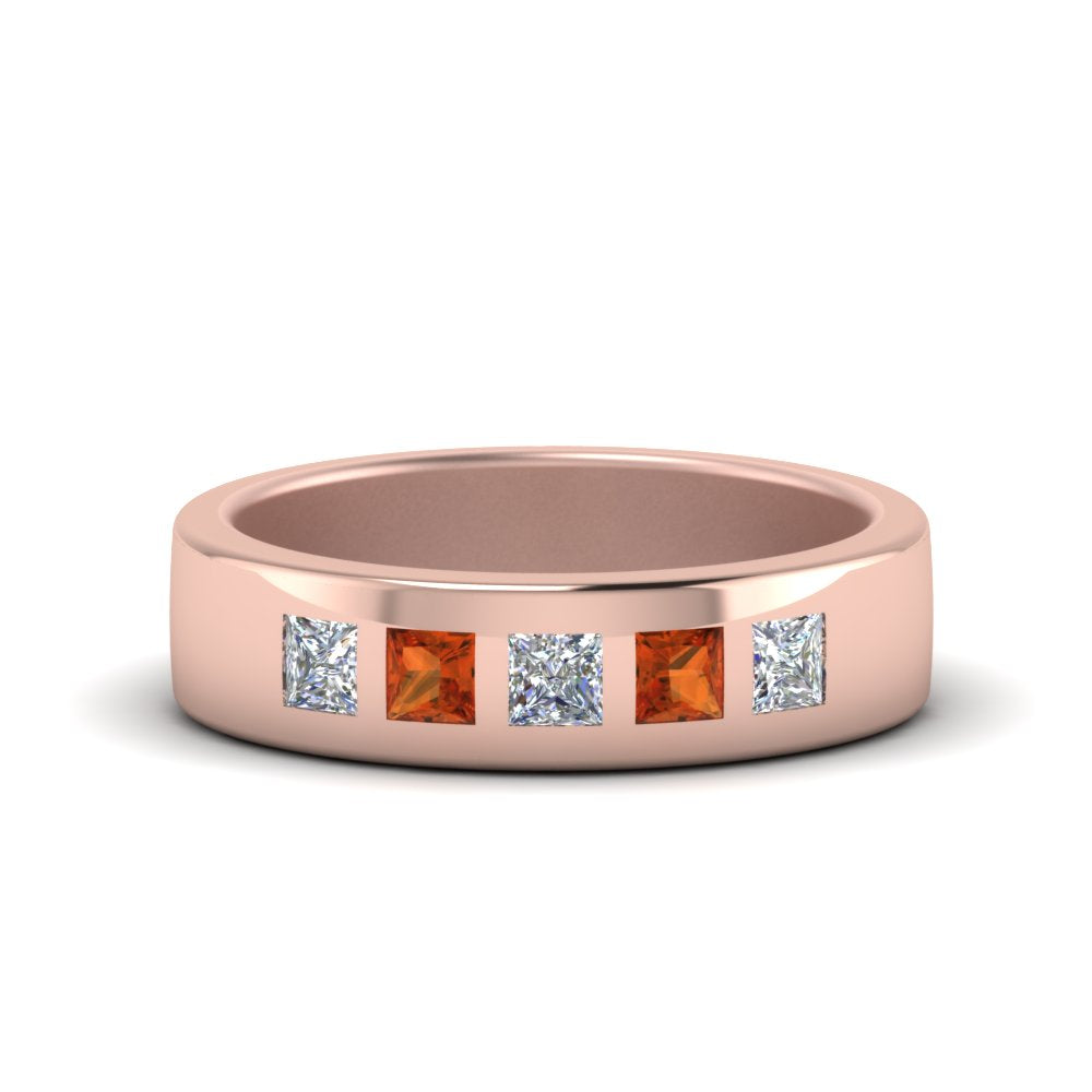 Flat Flush Set Mens Wedding Band Fascinating Diamonds