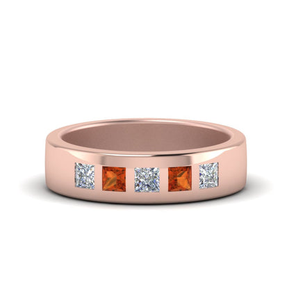 Flat Flush Set Mens Wedding Band Fascinating Diamonds