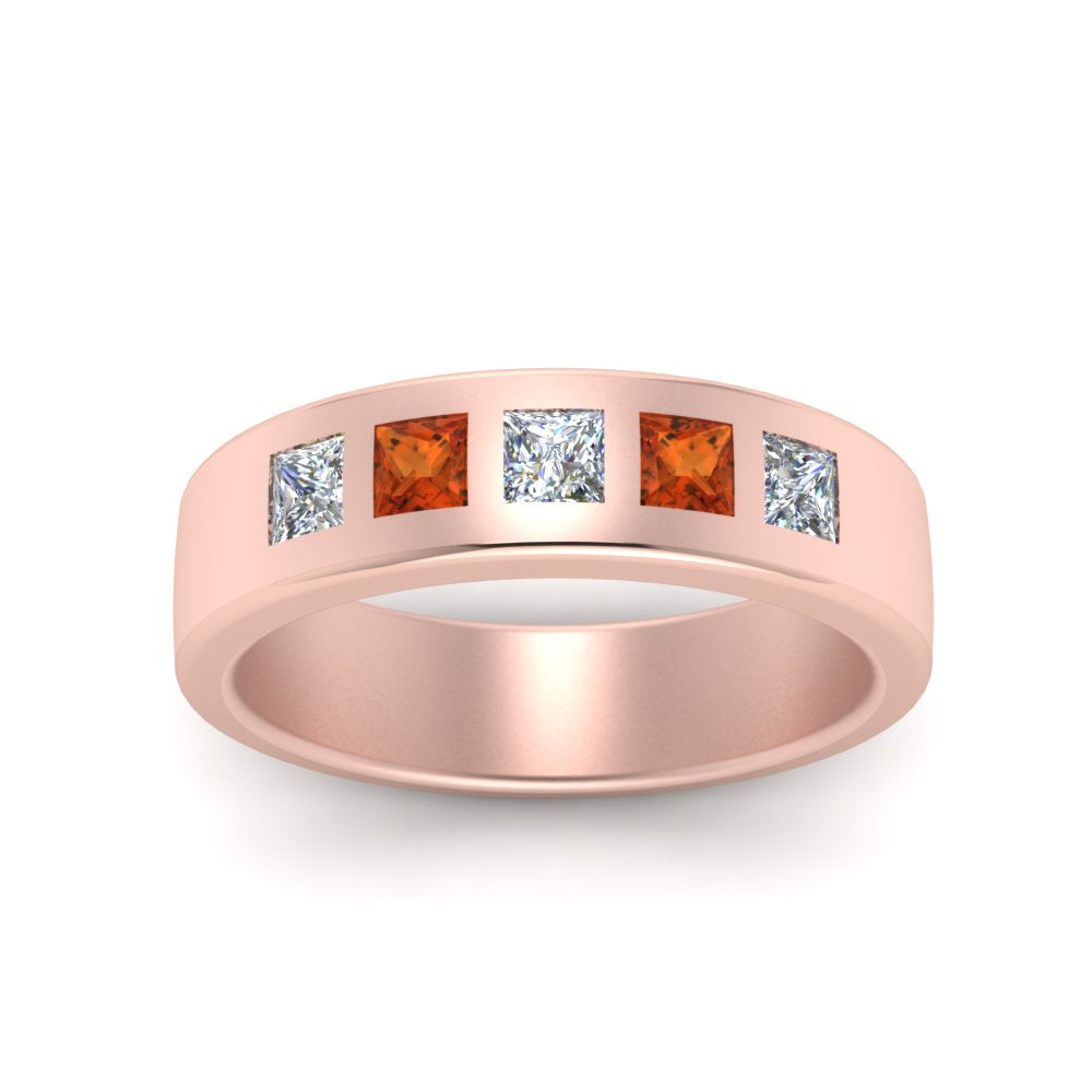 Flat Flush Set Mens Wedding Band Fascinating Diamonds