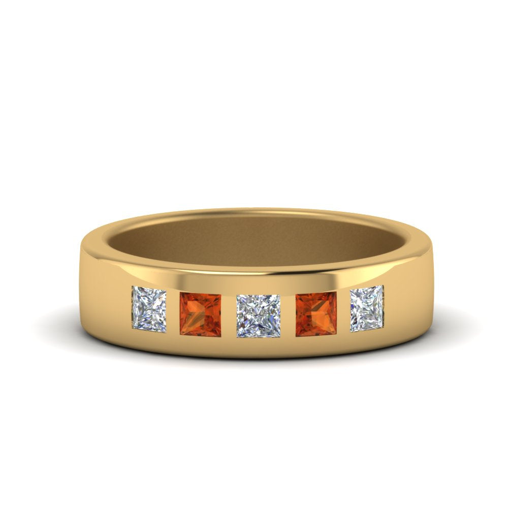 Flat Flush Set Mens Wedding Band Fascinating Diamonds