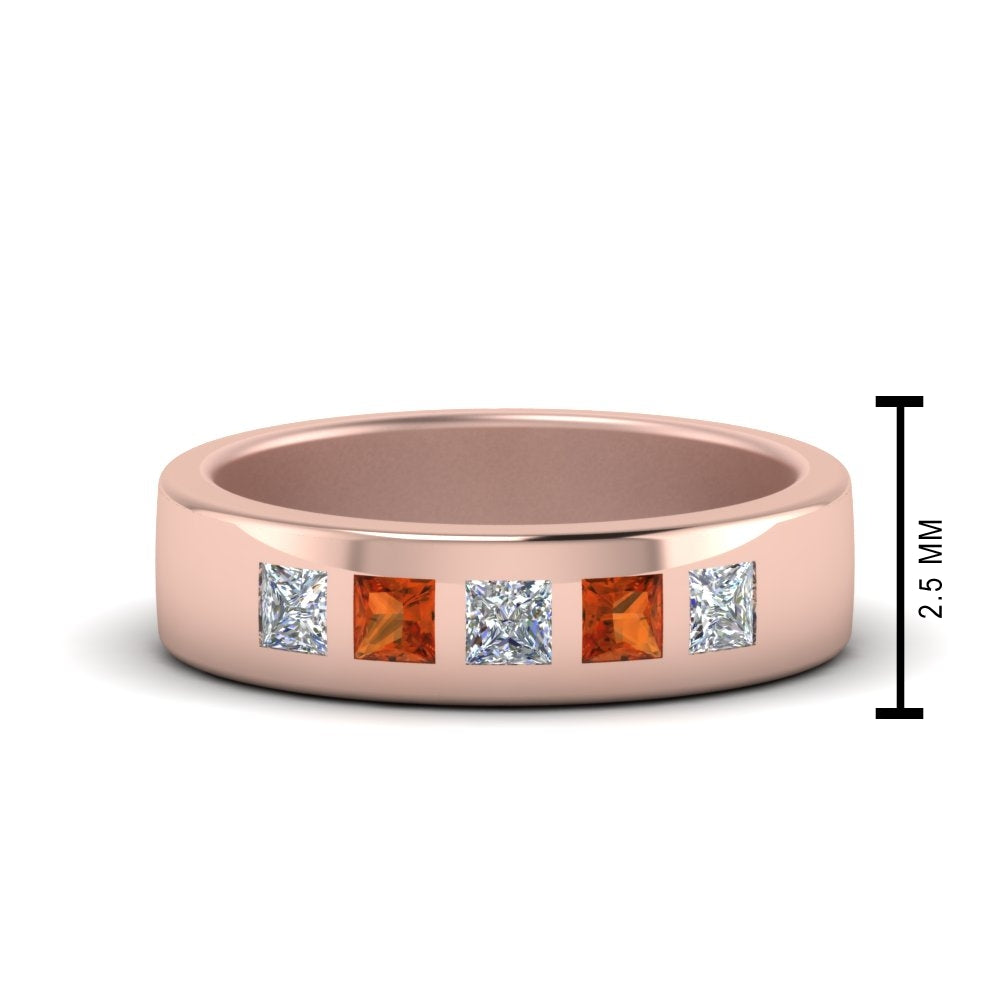 Flat Flush Set Mens Wedding Band Fascinating Diamonds