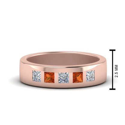 Flat Flush Set Mens Wedding Band Fascinating Diamonds