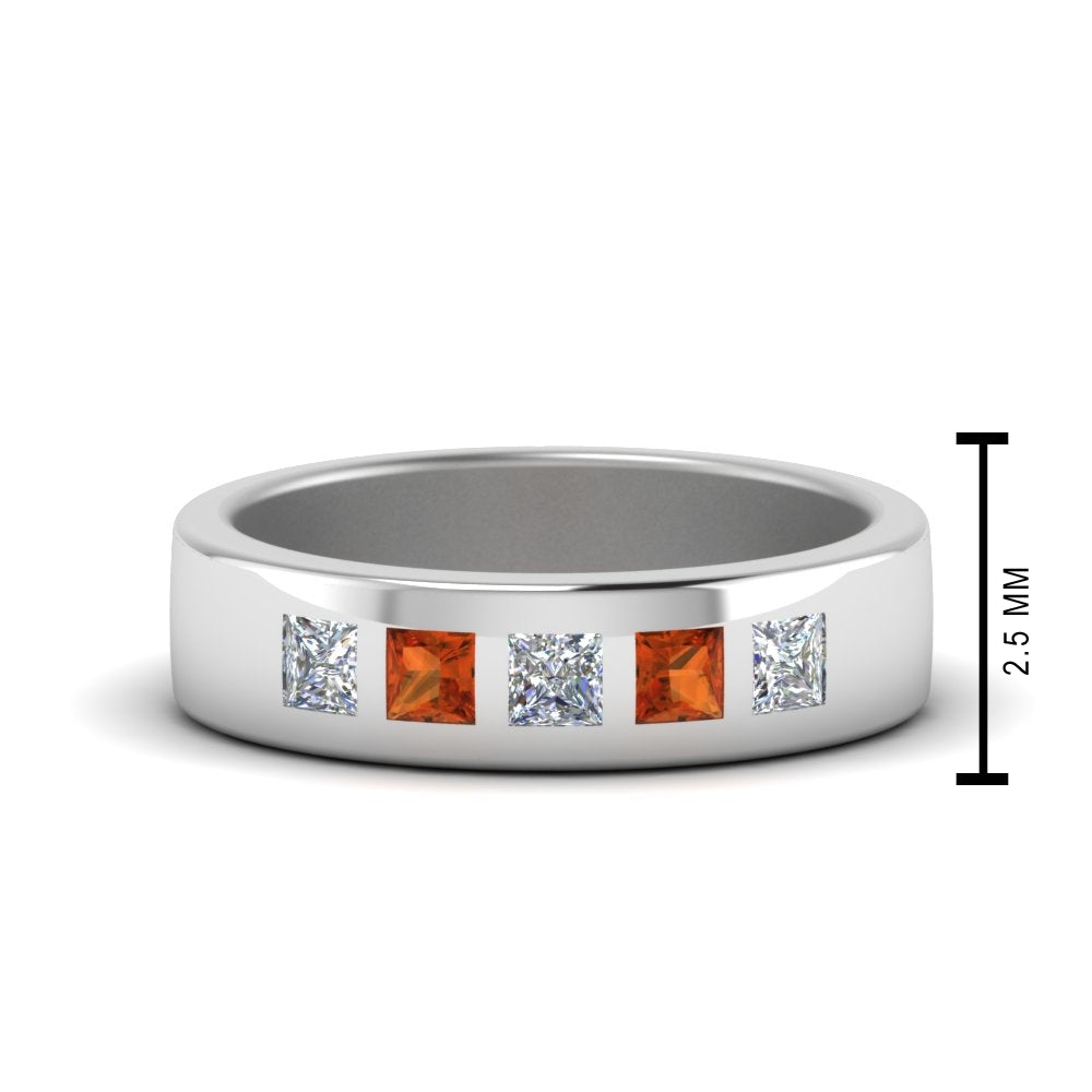 Flat Flush Set Mens Wedding Band Fascinating Diamonds