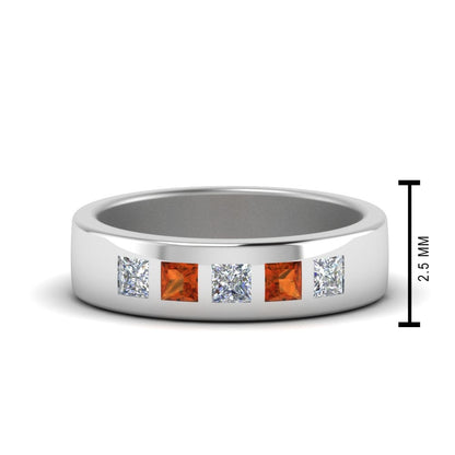 Flat Flush Set Mens Wedding Band Fascinating Diamonds