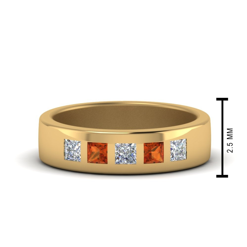 Flat Flush Set Mens Wedding Band Fascinating Diamonds