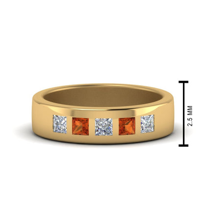 Flat Flush Set Mens Wedding Band Fascinating Diamonds