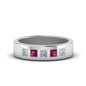 Flat Flush Set Mens Wedding Band Fascinating Diamonds