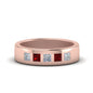 Flat Flush Set Mens Wedding Band Fascinating Diamonds