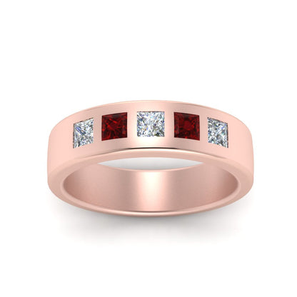 Flat Flush Set Mens Wedding Band Fascinating Diamonds