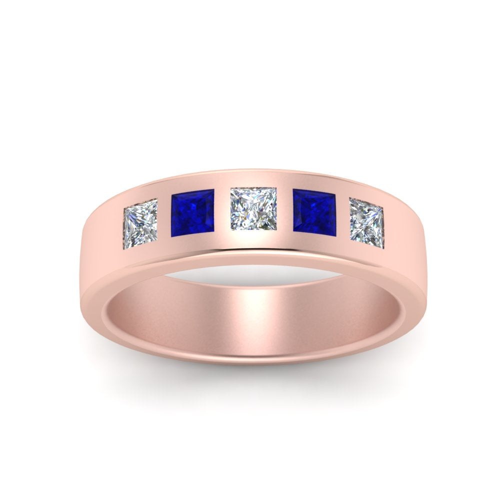Flat Flush Set Mens Wedding Band Fascinating Diamonds