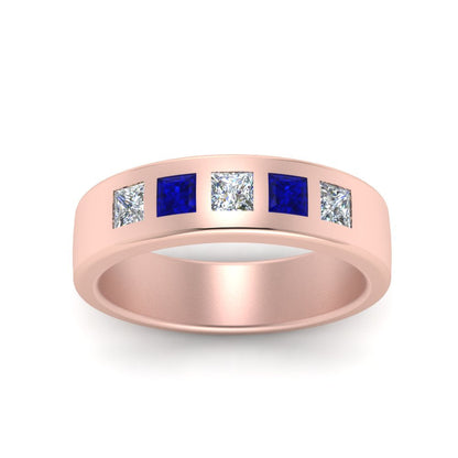 Flat Flush Set Mens Wedding Band Fascinating Diamonds