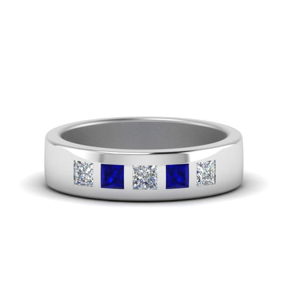 Flat Flush Set Mens Wedding Band Fascinating Diamonds