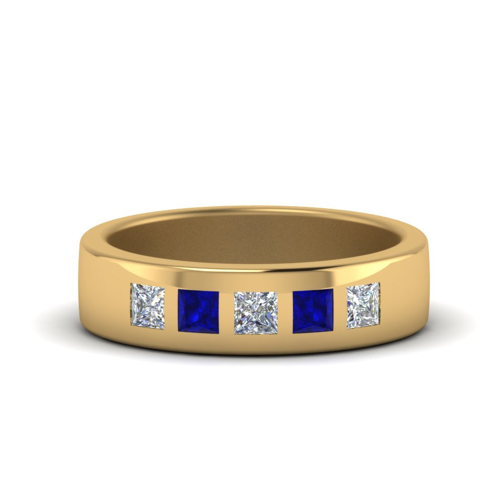Flat Flush Set Mens Wedding Band Fascinating Diamonds