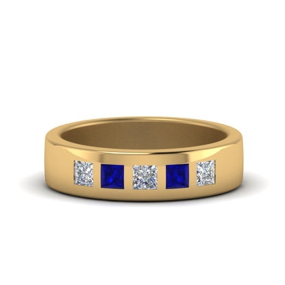 Flat Flush Set Mens Wedding Band Fascinating Diamonds