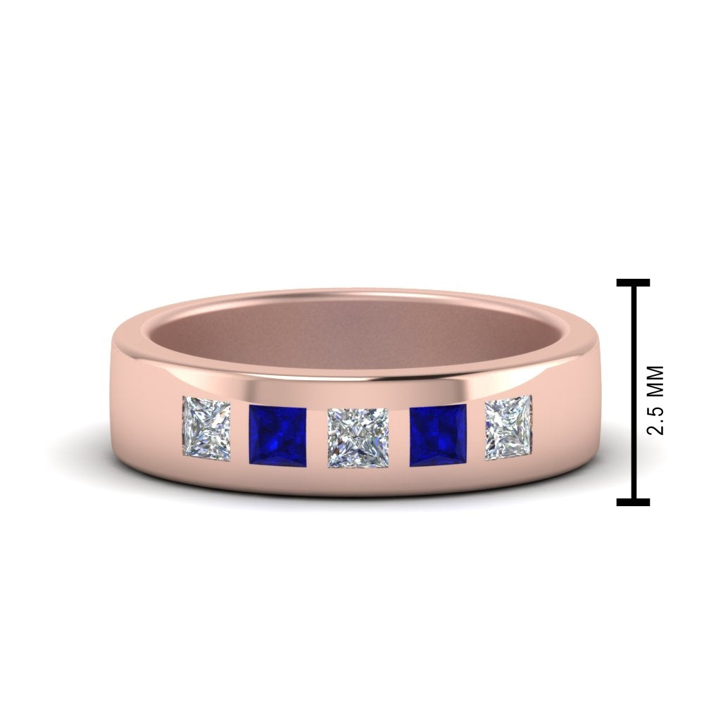Flat Flush Set Mens Wedding Band Fascinating Diamonds