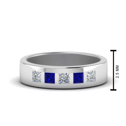 Flat Flush Set Mens Wedding Band Fascinating Diamonds