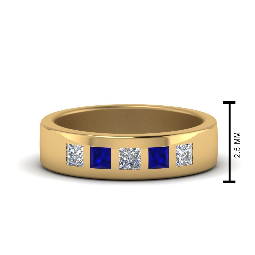 Flat Flush Set Mens Wedding Band Fascinating Diamonds