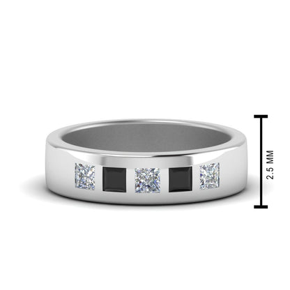 Flat Flush Set Mens Wedding Band Fascinating Diamonds