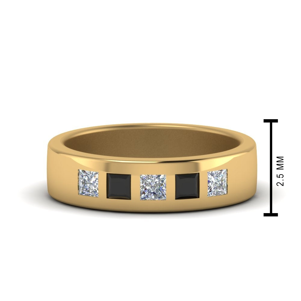 Flat Flush Set Mens Wedding Band Fascinating Diamonds