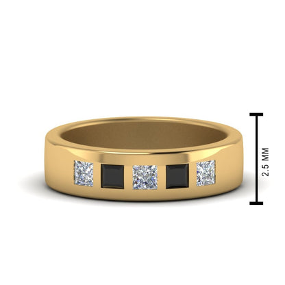 Flat Flush Set Mens Wedding Band Fascinating Diamonds