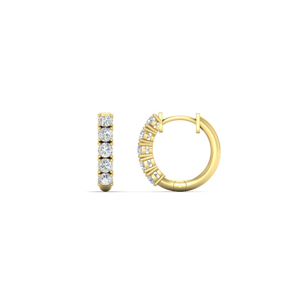 1/2 Carat Stunning Five Stone Huggie Hoops Earrings Fascinating Diamonds