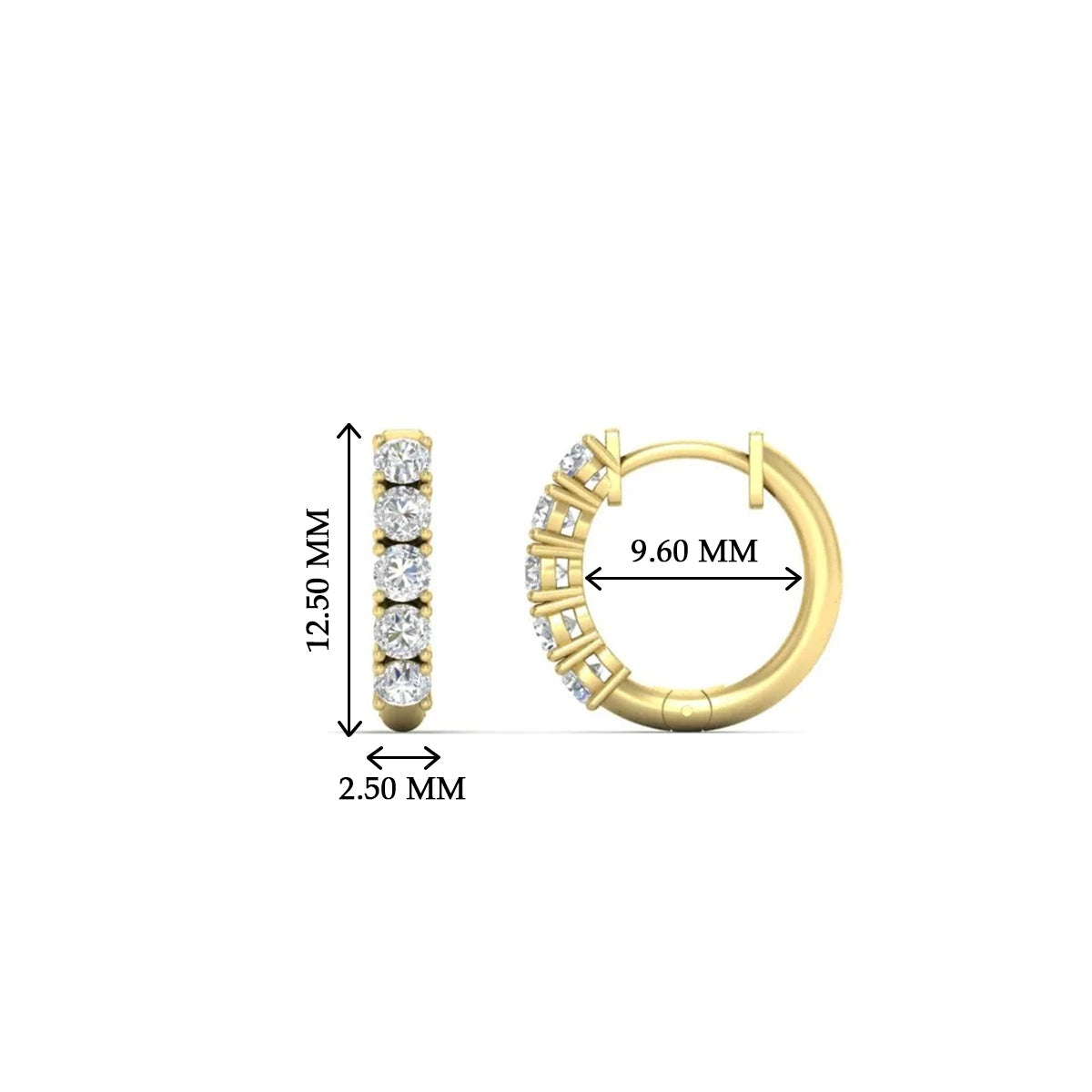 1/2 Carat Stunning Five Stone Huggie Hoops Earrings Fascinating Diamonds