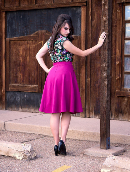 Charlotte Skirt in Magenta - 3X only Retrolicious