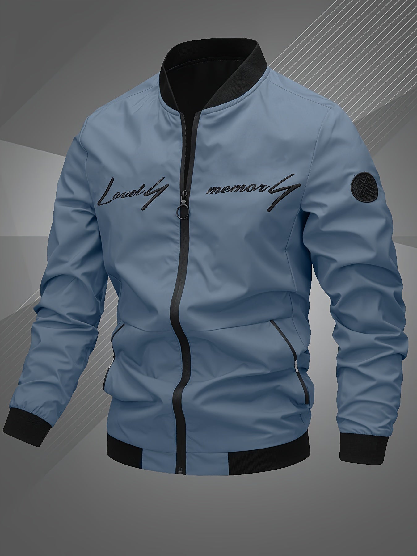 Men'S Letter Embroidered Casual Bomber Jacket, Mens Winter Jackets And Coats, Fridays Items, Mens Gifts Ideas, Gifts for Men, Thermal Wear for Men, Christmas Gifts, Suitable for Everyday Life, Home, Outdoor, Work, And Leisure NovaCart
