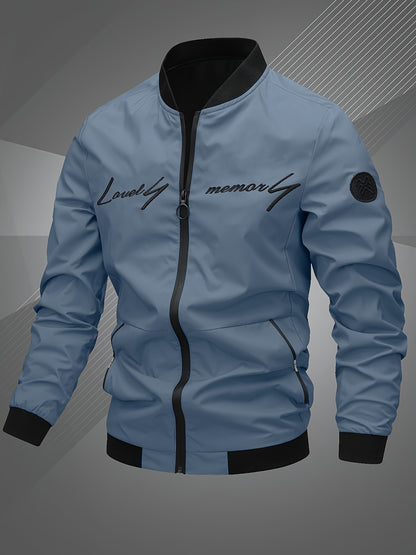 Men'S Letter Embroidered Casual Bomber Jacket, Mens Winter Jackets And Coats, Fridays Items, Mens Gifts Ideas, Gifts for Men, Thermal Wear for Men, Christmas Gifts, Suitable for Everyday Life, Home, Outdoor, Work, And Leisure NovaCart