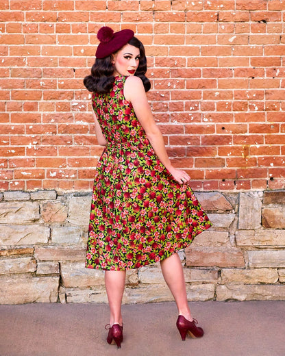 Pomegranate Midi Dress Retrolicious