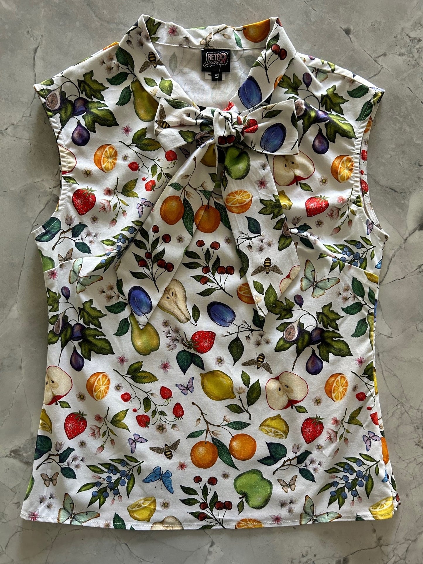 Fruits & Butterflies Bow Top - 4X only Retrolicious