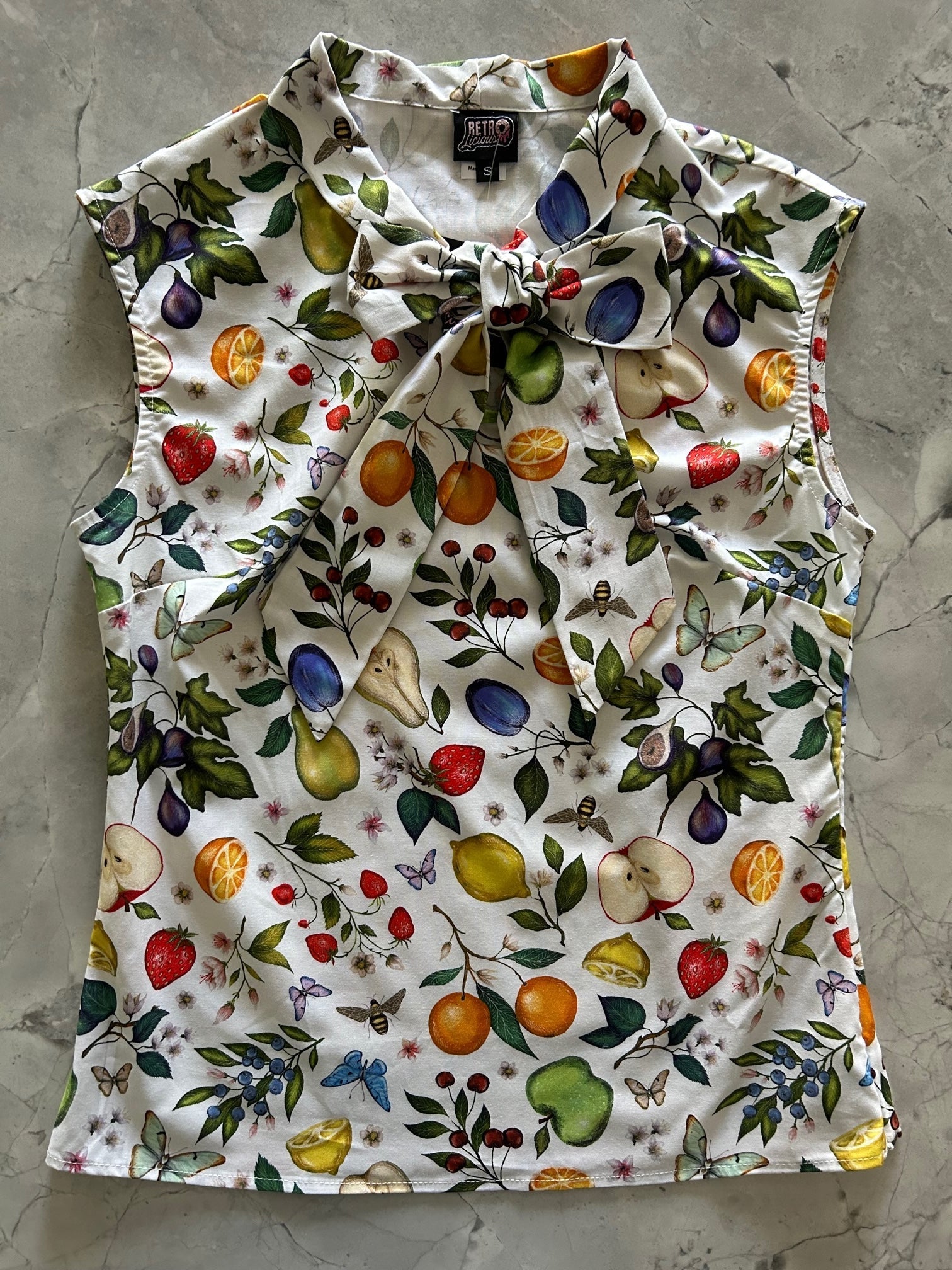 Fruits & Butterflies Bow Top - 4X only Retrolicious