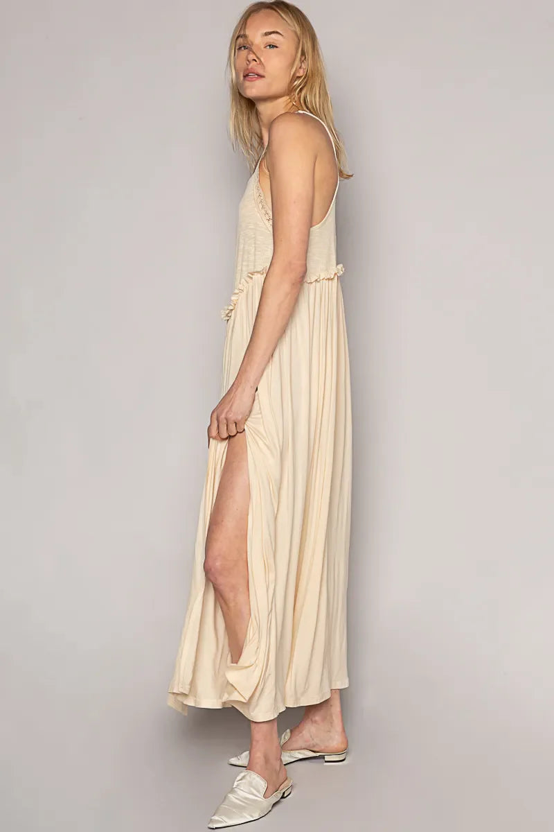 POL Frill Slit Square Neck Cami Dress West2East Surf
