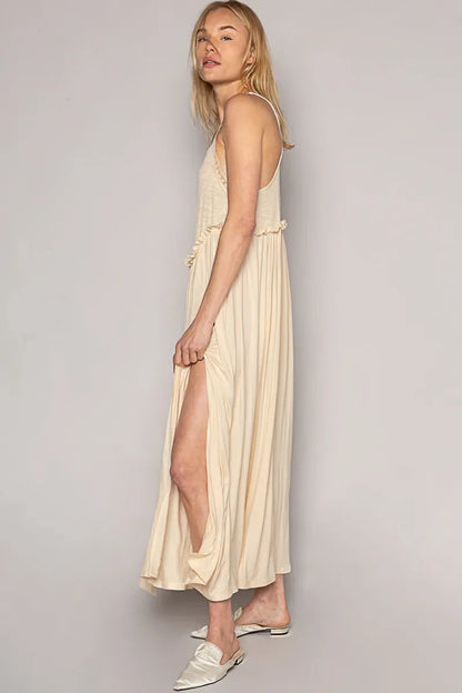 POL Frill Slit Square Neck Cami Dress West2East Surf
