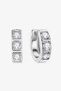 Elegant Jewel Inlaid Moissanite Huggie Earrings – Minimalist Design in Sterling Silver See size chart under “more details” The Fashion Celestial