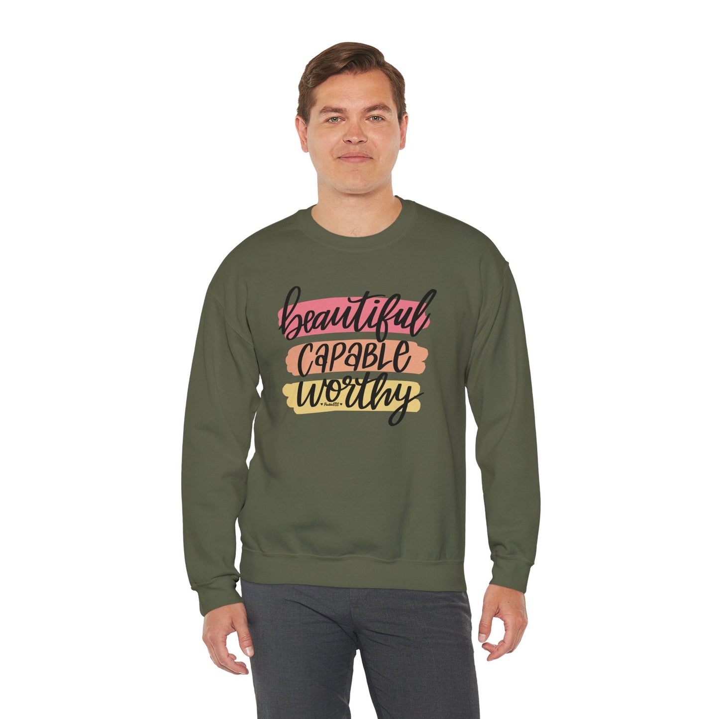 Beautiful Capable Worthy Crewneck Sweatshirt The Devil's Pickle