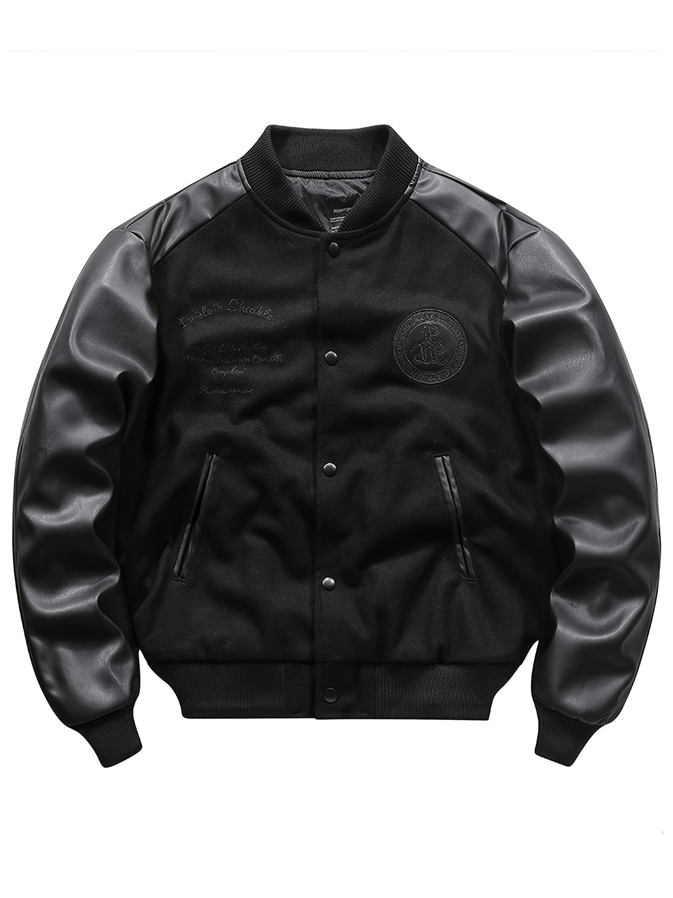 Men's Retro Embroidered Print Thick Baseball Jacket NovaCart