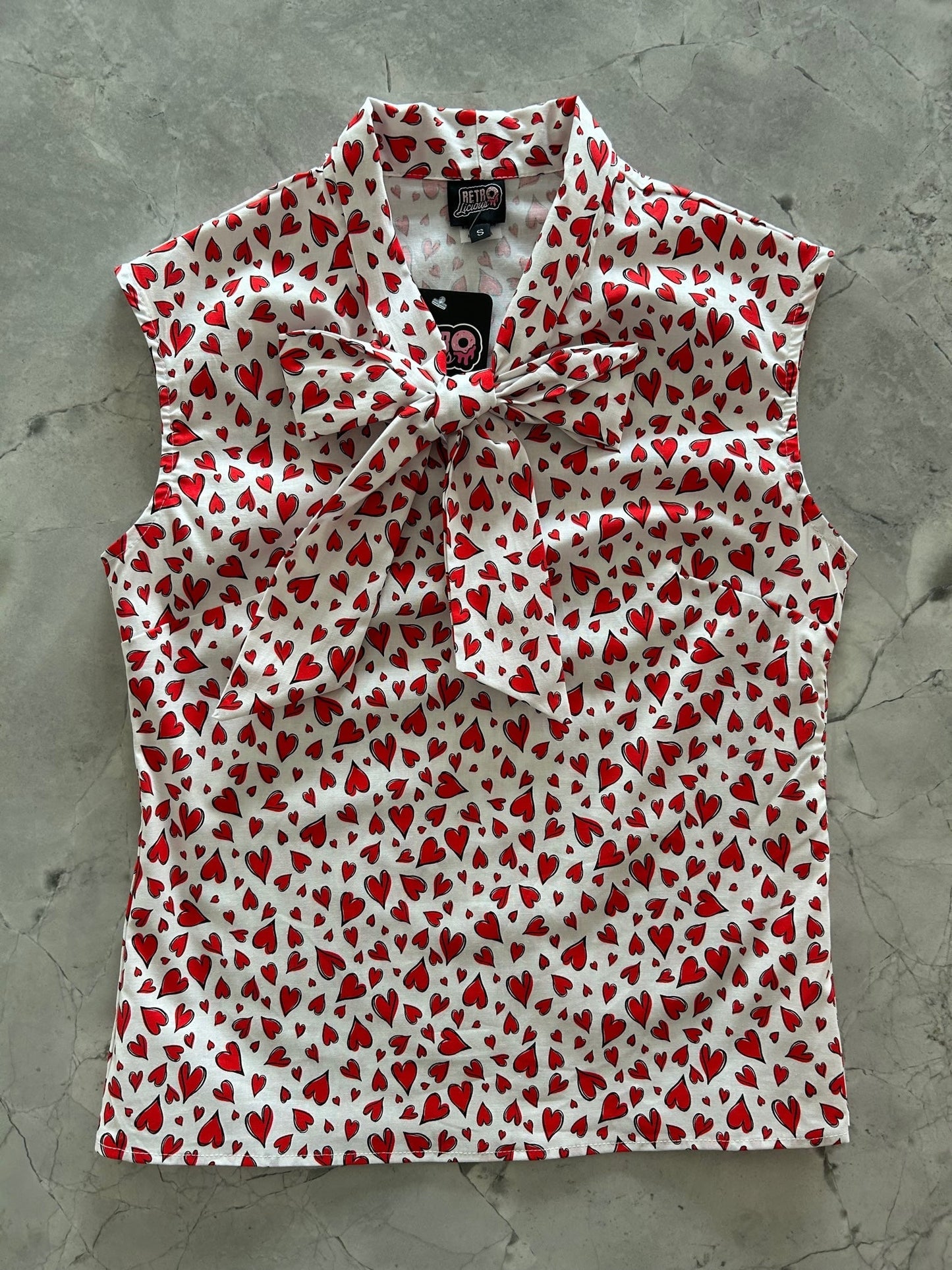 Hearts Bow Top Retrolicious