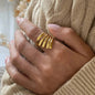 Lines of Light Ring Ivory Embers