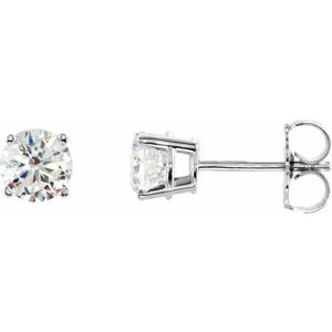 Sterling Silver 5 mm Imitation White Cubic Zirconia Earrings Ethereal Legacy Boutiques