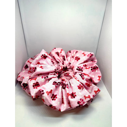 Pink Paw Print & Bones Scrunchie Enchanted Scrunch
