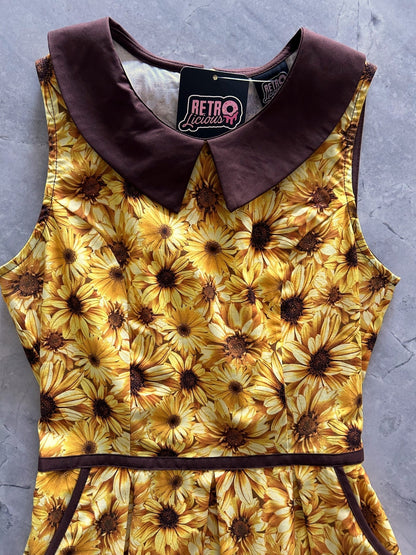 Sunflower Collared Dress Retrolicious