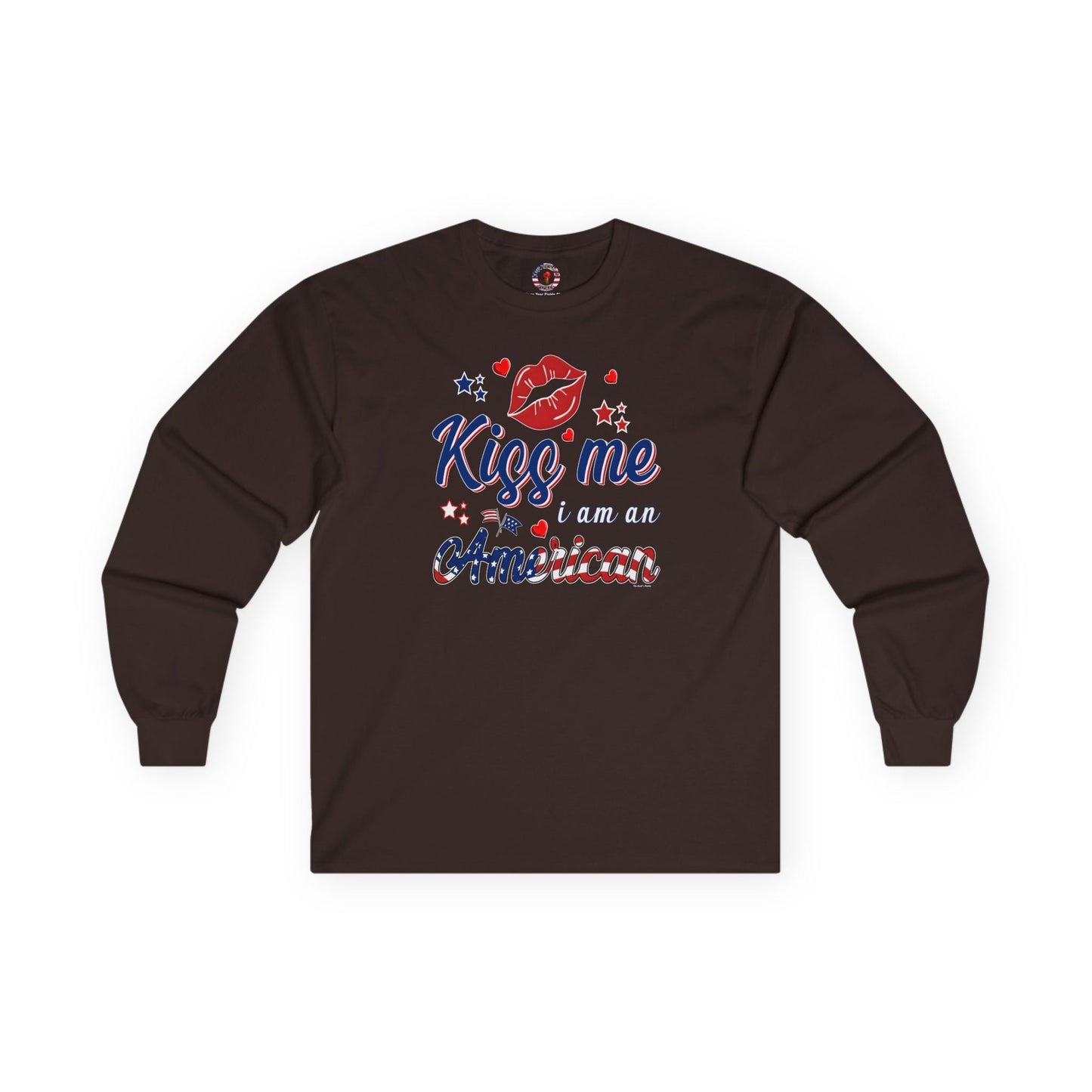 Kiss Me I Am An American Long Sleeve Tee The Devil's Pickle