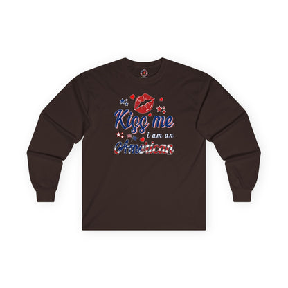Kiss Me I Am An American Long Sleeve Tee The Devil's Pickle