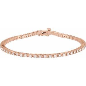 14K Rose 2 1/4 CTW Lab-Grown Diamond Line 7 1/4" Bracelet Ethereal Legacy Boutiques